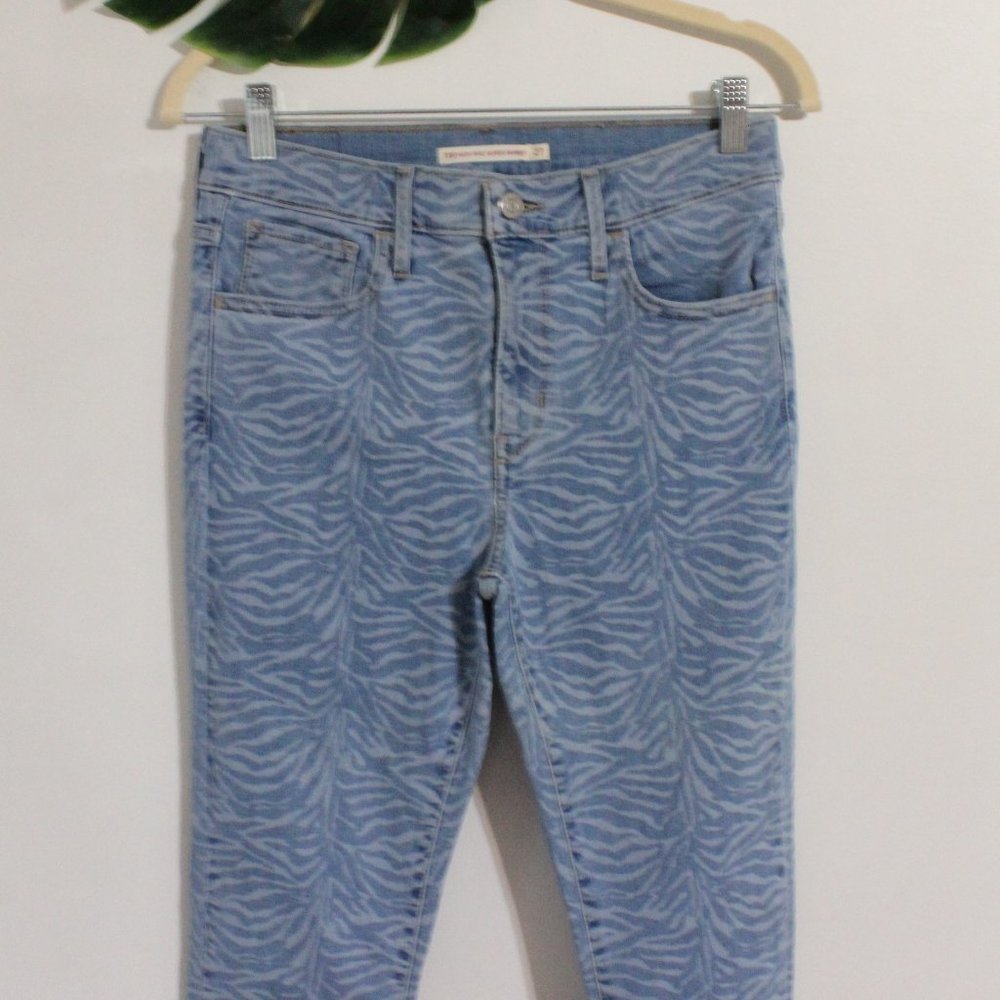 NEW Levi's 720 Zebra-Print High-Rise Super-Skinny Jeans Size 27 - Picture 7 of 16